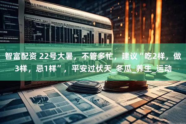 智富配资 22号大暑，不管多忙，建议“吃2样，做3样，忌1样”，平安过伏天_冬瓜_养生_运动