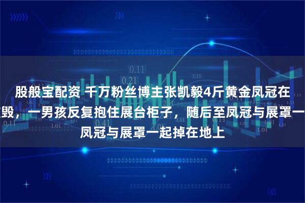 股般宝配资 千万粉丝博主张凯毅4斤黄金凤冠在免费展上被毁，一男孩反复抱住展台柜子，随后至凤冠与展罩一起掉在地上