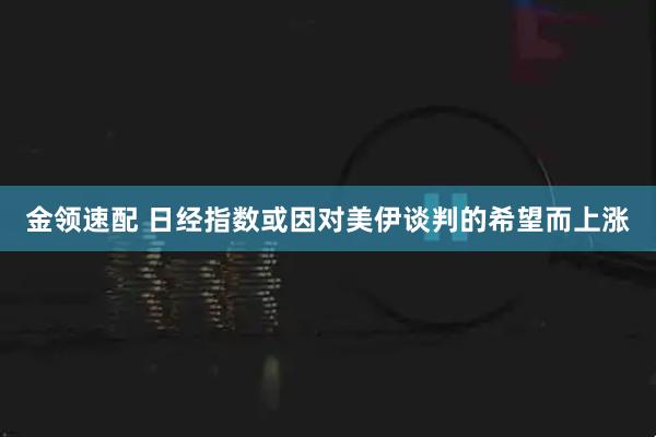 金领速配 日经指数或因对美伊谈判的希望而上涨